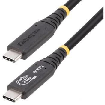 StarTech.com 1m USB4 Cable, USB-IF Certified USB-C Cable, 40Gbps, 240W Power Delivery PD 3.1 EPR, 8K60Hz, Compatible with Thunderbolt/USB 3