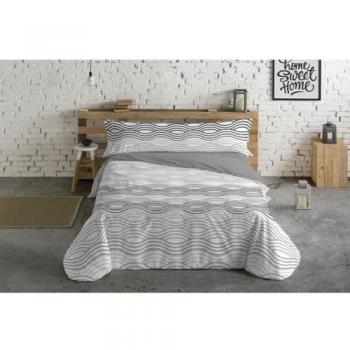 Juego de Funda Nórdica Hosteline Mojacar Gris Cama de 150 3 Piezas