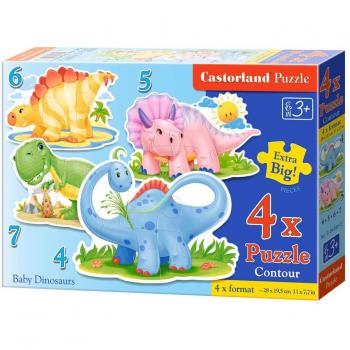 Castorland (B-04386) - Dinosaurios Bebés - 4 a 7 piezas