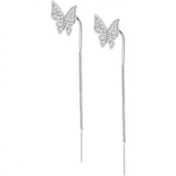 Pendientes Mariposa Lotus Silver Pure Essential LP3743-4/1 Plata con circonitas engastadas, acabado brillo, diseño para mujer