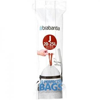 Brabantia Código J Bolsa de Basura de 20-25 L, Blanco, 20 Unidades