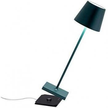 Lámpara de Mesa LED Poldina Pro Verde Oscuro Recargable 38cm, 2,2W, IP65 con Dimmer Táctil