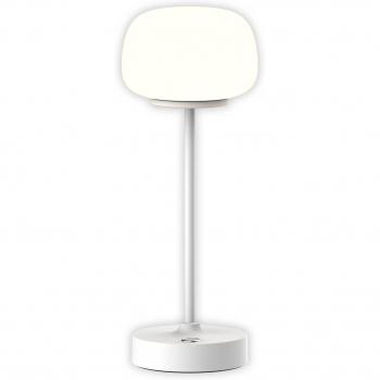 Lámpara de mesa LED recargable Pina blanca 27,8 cm metal/vidrio táctil