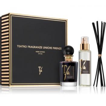 Teatro Fragranze Nero Divino Gift Set - Luxury scented gift set featuring a blend of rich and sophisticated fragrances, including aromatic notes of dark woods, spices, and floral undertones; elegantly packaged for gifting; ideal for home fragrance enthusi