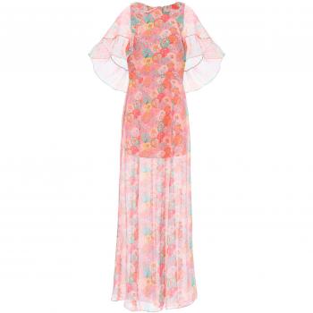 Multicolor Maxi Dress in Silk Georgette - Size M