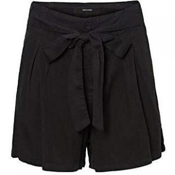 Vero Moda VMMIA Women's High Rise Loose Summer Shorts in Black Viscose - Size 6 UK