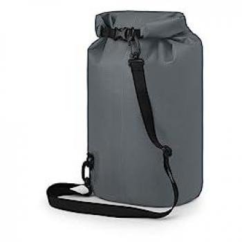 Bolsa estanca Osprey Wildwater Dry 15L gris oscuro, impermeable, capacidad de 15 litros, material duradero y resistente al agua, cierre enrollable para mayor seguridad, correas ajustables para el transporte, ideal para