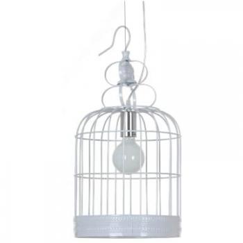 Lámpara de Suspensión Cage EPIKASA, Metal Blanco, 25x25x104 cm