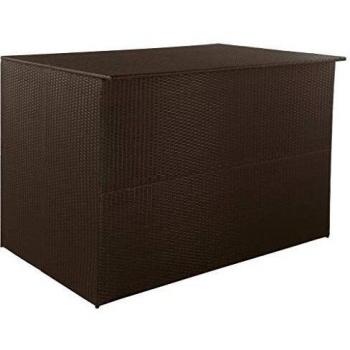 Garden Storage Box Brown 150x100x100 cm Poly Rattan by vidaXL