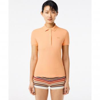Lacoste Women's Orange Polo Shirt with Embroidered Crocodile, Size: XL