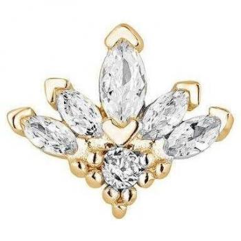Piercing Earcandy Maher de Plata con Baño de Oro Amarillo 18k