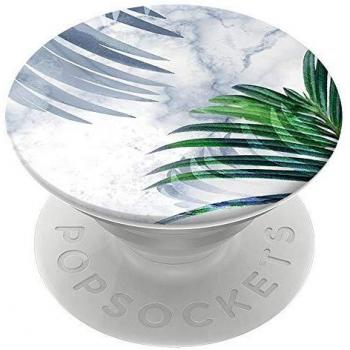 RICHMOND & FINCH PopSocket, Soporte y Agarre Universal Expandible para Tableta o Teléfono con Pop Top Intercambiable, Compatible con Todos los Dispositivos en Trópicos de Mármol Blanco