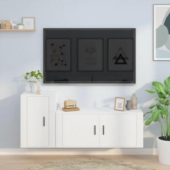 Set de muebles para TV 2 piezas madera contrachapada blanco vidaXL
