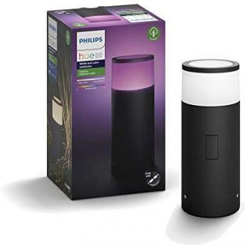 Philips Hue – Lámpara inteligente, Hue Calla, Sobremuro de Exteriores LED Inteligente, Luz Blanca y de Colores, Compatible con Alexa y Google Home, Color Negro