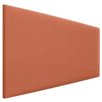 Cabecero Tapizado de Lino Natural Liso en Naranja para Cama de Dormitorio Moderno (90cm)