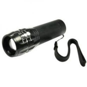 Linterna LED Ajustable con Zoom, Aluminio Duradero, Incluye Funda y Pilas - Electro DH 30.360