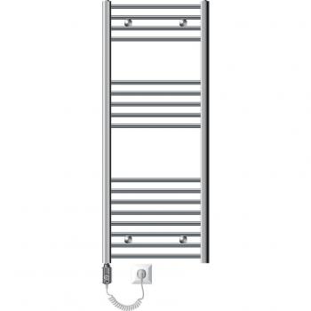 Radiador Eléctrico para Baño Sahara 500 x 1200 mm Cromado Curvado con Resistencia de 900W, Conexión Lateral y Termostato Digital