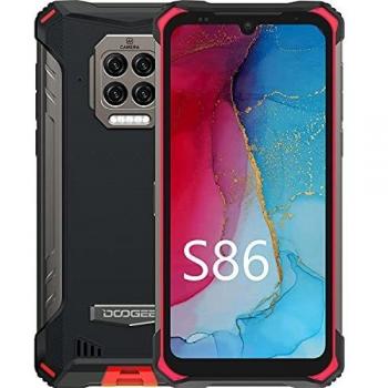DOOGEE S86 [2021] 8500mAh Batería Móvil Resistente Agua y Golpes, 6GB RAM+128GB ROM IP68 IP69K Moviles Todoterreno, Cámara Cuádruple 16MP Smartphone 4G, Helio P60 6.1inch, NFC, Rojo