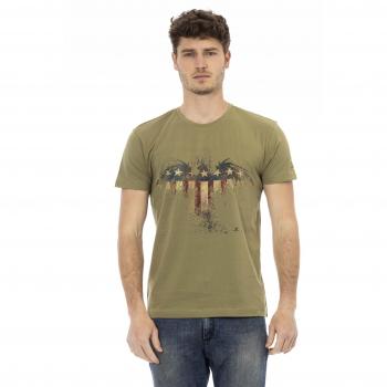 Trussardi Action Green Cotton T-Shirt - L, Male, Short Sleeve, Color: Green