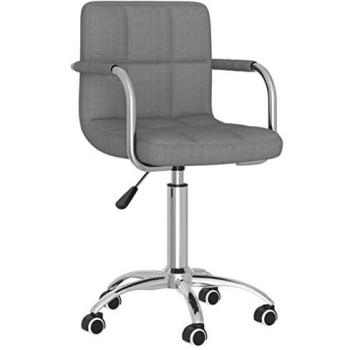 Silla de oficina giratoria de tela gris claro