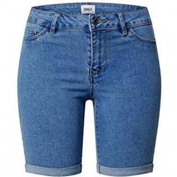 Only Onlsun Anne K Mid Long Shorts Bj15268-1 Pantalones Cortos, Light Blue Denim, XS para Mujer