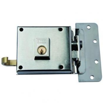 Cerradura de Sobreponer Derecha 100x55mm Modelo 6-10-HN Hierro Niquelado con Picaporte y Palanca Yale Azbe