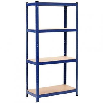 vidaXL 4-Layer Storage Shelf Blue 80x40x160 cm Steel and MDF