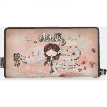 Cartera rígida grande Peace & Love con solapa