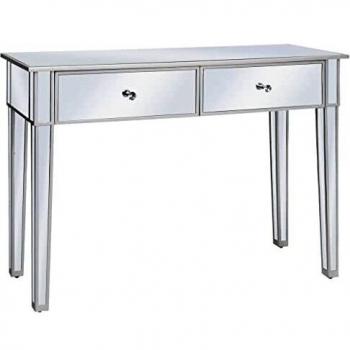 vidaXL Mesita Noche de Espejo MDF Vidrio 106,5x38x76,5cm Mesilla Mesa Auxiliar