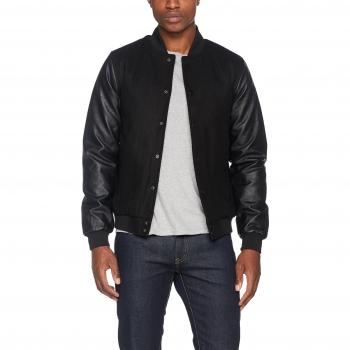 Urban Classics Oldschool College Jacket Black Regular Fit Men's M