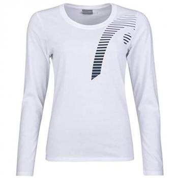 Camiseta Manga Larga HEAD Club 21 Linda para Mujer, Color Blanco, Confeccionada en material ligero y transpirable, Diseño cómodo y moderno, Ideal para actividades deportivas y uso diario