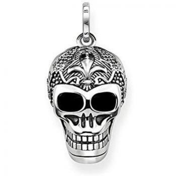 Colgante Unisex de Plata Esterlina 925 con Calavera y Flor de Lis Thomas Sabo