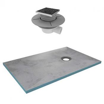 Plato de Ducha Alicatable 90x140 cm con Desagüe Horizontal y Rejilla de Acero Inoxidable