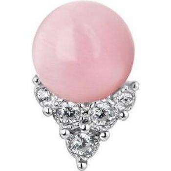 Piercing tragus Myra de plata bañada en rodio