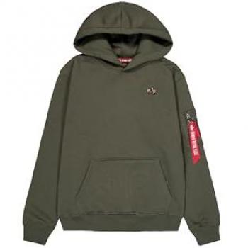 Alpha Industries Dark Olive 3D Small Logo Men's Hoodie Size S