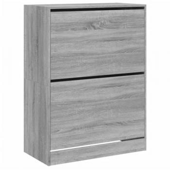 Mueble zapatero con 2 cajones abatibles gris Sonoma 80x42x108 cm
