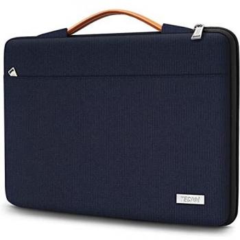 TECOOL Funda Ordenador Portátil para 14 Pulgadas HP/Lenovo/DELL/Acer/ASUS Notebook Chromebook, 15 Surface Laptop 3, 2016-2019 MacBook Pro 15 Bolsa Blanda con Manija Retráctil, Azul Oscuro
