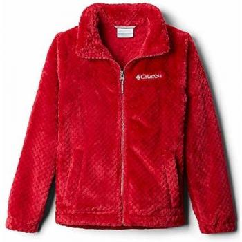 Columbia Fire Side Sherpa - Chaqueta con Cremallera para niña, Niñas, 1799083, Pomegranate, Large