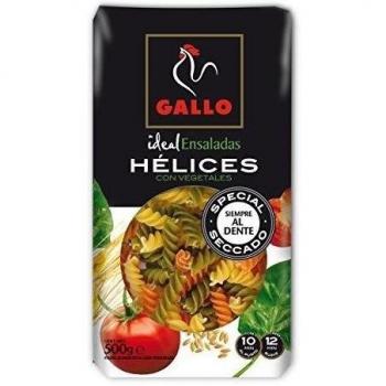 Pastas Gallo -  Pasta Helices Vegetales,  Paquete 500 g - [pack de 6]