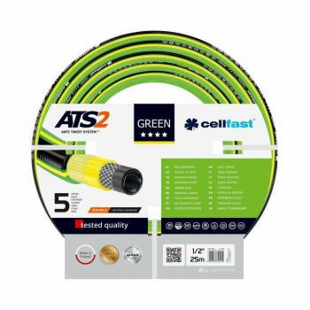 Manguera de Jardín Cellfast Green ATS2, 1/2 x 20m, Duradera y Flexible de 5 Capas, Resistente a Rayos UV y Algas, Sin Metales Pesados, Presión