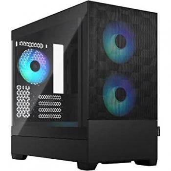 Fractal Design Pop Mini Air RGB Black - Tempered Glass Clear Tint - Honeycomb Mesh Front – TG side