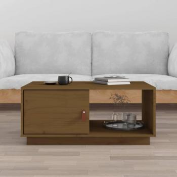 Mesa de centro madera maciza de pino ámbar 80x50x35,5 cm