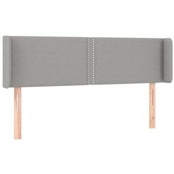 Cabecero con Orejas de Tela Gris Claro 147x16x78/88 cm Acolchado y Antimancha