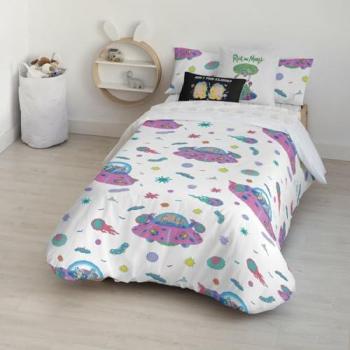 Funda Nórdica Universe Rick and Morty Multicolor 100% Algodón 175 Hilos con Botones para Cama de 80 (140 x 200 cm)