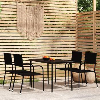 vidaXL 5-Piece Black Garden Dining Set