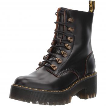 Dr. Martens Leona Platform Ankle Boots in Black, Size: US 9 - female