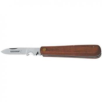 Cuchillo para cable GEDORE 0042-09 - Navaja plegable, hoja de acero inoxidable, mango ergonómico, mecanismo de bloqueo seguro, diseño compacto y portátil
