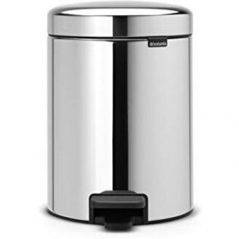 Brabantia Newicon-Cubo de Basura con Pedal, 5 l, Color Acero Brillante, Metal