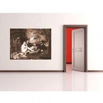 Bilderdepot24 Autoadhesivo Fotomural Édouard Manet - Viejos Maestros El Desayuno sobre la hierba 2 - sephia 200x150 cm Herstellung Made in Germany!