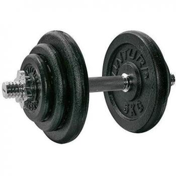 Tunturi Weight Set Mancuernas con 1 Barra Ajustable, Unisex Adulto, Negro, 20 kg